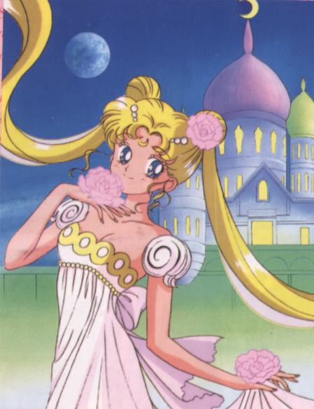 Princess Serenity in front of her palace